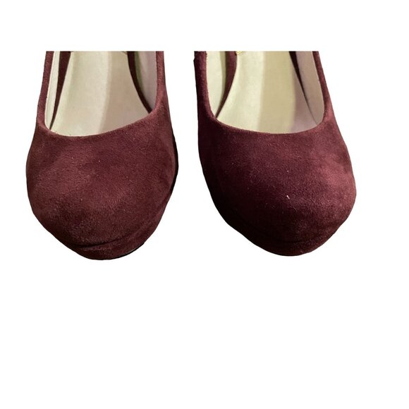 Michael Kors Platform Heals Womens 6M Used Burgundy Suede Heels - Picture 14 of 16